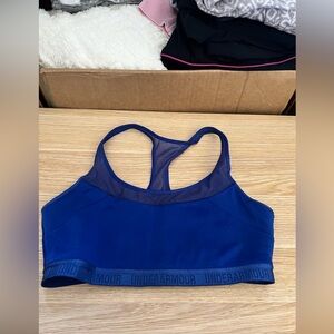 Under Armour - Crossback Mid Blue Sports Bra